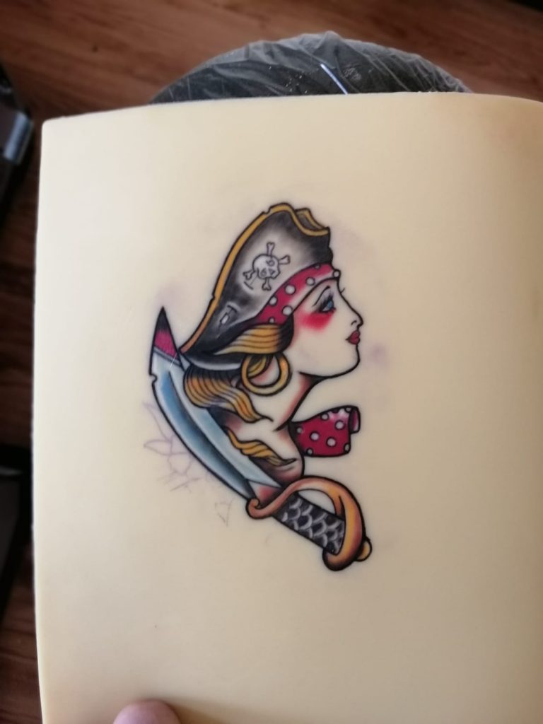 oldschool pirate tattoo