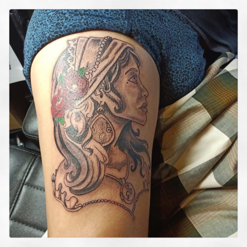 Gipsy woman tattoo